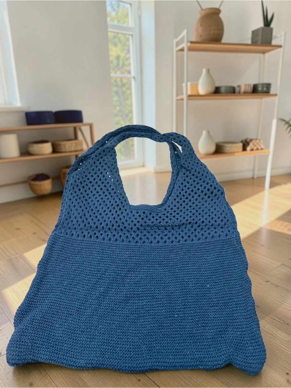 NWT Oversized Crochet Knit Tote Bag Boho Slouchy Shoulder Bag